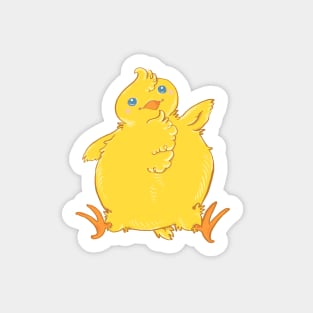 Chubby Chick Chicken Waves Hello Sticker